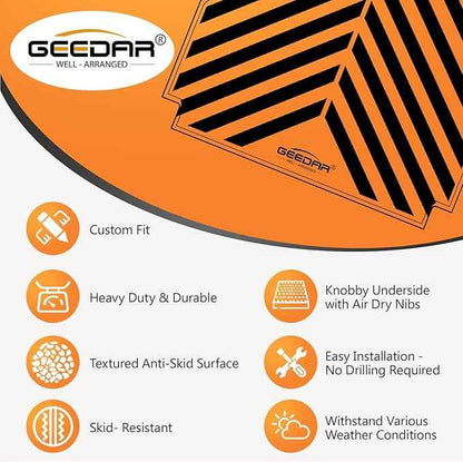 GEEDAR Rubber Bed Mat Compatible with Ford Ranger 2024 2025 2026 (5FT, 59.6" Bed), Heavy Duty Truck Bed Mat for Ford Ranger 5ft Truck Bed Liner, Heavy Duty Pickup Bed Accessories Cargo Mat