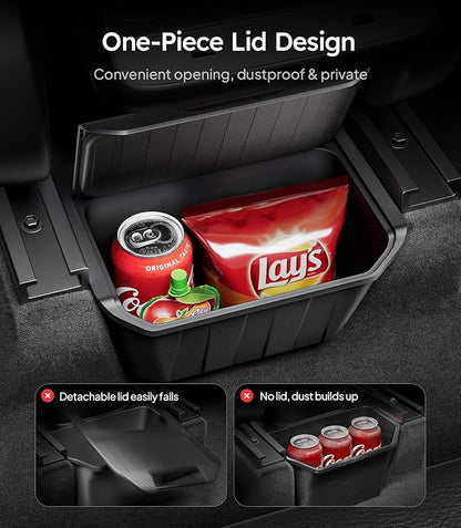 Wigoo Upgrade Tesla Model Y Accessories Rear Center Console Organizer [Partitioned Storage & Stable Installation] Backseat Storage Box for Tesla Model Y 2020~2025 (Not Fit Model Y Juniper)