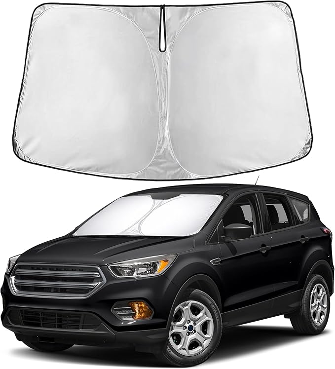 EcoNour Windshield Sun Shade Compatible for Ford Escape 2013–2019 | SUV Front Window Sunshade | Foldable 4-Layer Sun Visor Protector | Blocks UV Rays & Keeps Interior Cooler