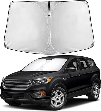 EcoNour Windshield Sun Shade Compatible for Ford Escape 2013–2019 | SUV Front Window Sunshade | Foldable 4-Layer Sun Visor Protector | Blocks UV Rays & Keeps Interior Cooler