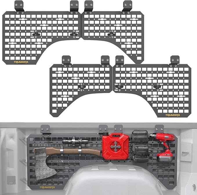 Aluminum Side Bed MOLLE Panel Fit for 2019–2026 Chevy Silverado 5.8FT, Easy No-Drill Install, Heavy-Duty Truck Bed Organizer Rack System for Tools Gear Accessories