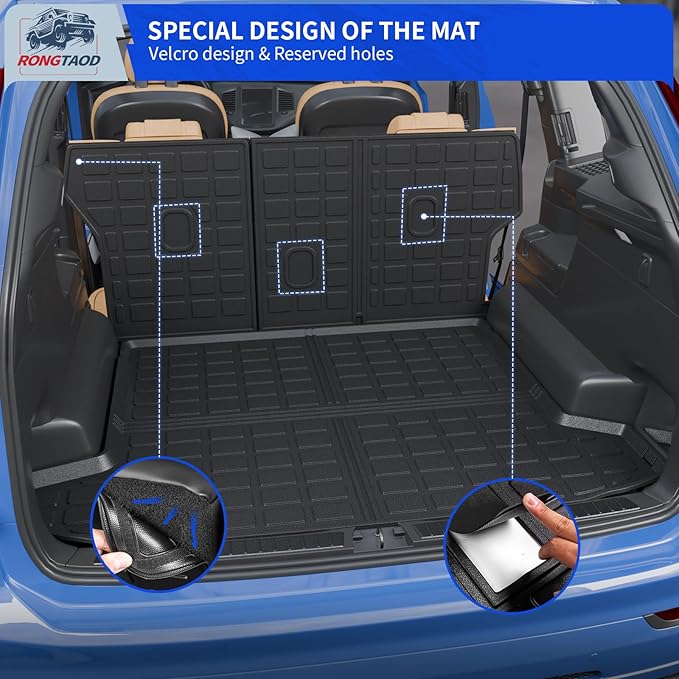 Rongtaod Floor Mats Compatible with 2022-2026 Hyundai Tucson Cargo Mat TPE Trunk Mat Cargo Liner All Weather Back Seat Cover Protectors 2025 Tucson Accessories (Backrest Mats+Trunk mat+Floor Mats)