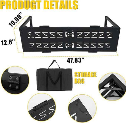 Truck Bed Extender Compatible with 2020-2026 Jeep Gladiator Flip-Over Pickup Bed Divider Aluminum Alloy Rotatable Tailgate Extension for 2025 Gladiator Accessories