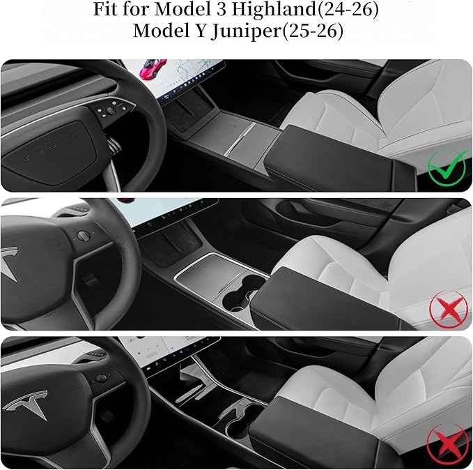 frani Center Console Cover 5Pcs Set for Tesla Model 3 2024-2026 Highland and Model Y Juniper 2025,Tesla Interior Center Console Cover Decor Accessories Pink