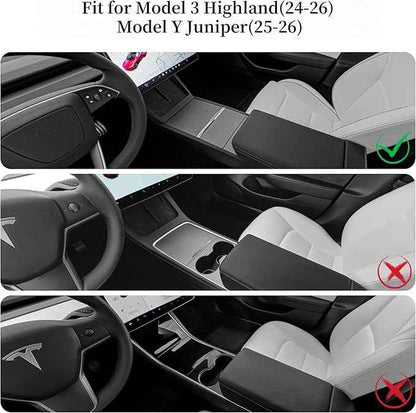 frani Center Console Cover 5Pcs Set for Tesla Model 3 2024-2026 Highland and Model Y Juniper 2025,Tesla Interior Center Console Cover Decor Accessories White