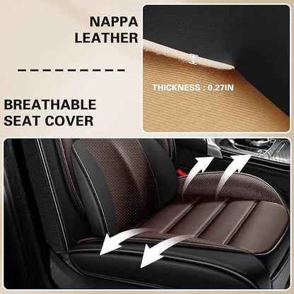 Car Seat Cover Fit for Honda CR-V 2014-2026 Waterproof Seat Covers,Nappa Faux Leather Breathable and Comfortable,Car Seat Protector Car Interior Accessories (Full Set) Coffee&Black