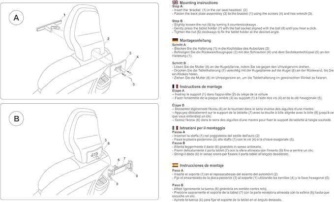 Car Tablet Holder Compatible for Volvo XC90 XC60 V90 V60 S90 S60 (Model 2017 or Newer), Back Seat Headrest Mount Compatible with All iPad Pro Air Mini, Galaxy Tabs, 4.7-12.9" Tablets