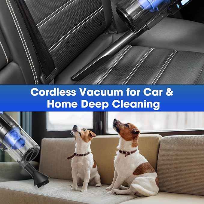 Viewsun Car Cleaning Kit, Car Interior Detailing Kit with High Power Handheld Vacuum Cordless Rechargeable, Detailing Brush Set, Windshield Cleaner, Complete Auto Accessories for Men, Women Gift