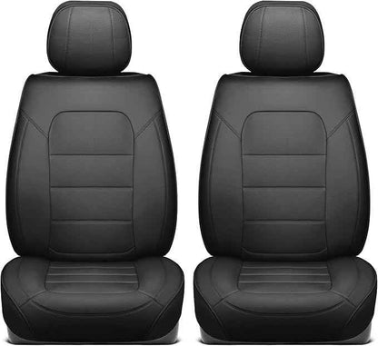 Classic Edition Faux Leather Seat Covers for Cars, Trucks, & SUV – 2 Black Car Seat Covers for Front Seats - Universal Fit Car Accessories Interior Protector for Most Vehicles