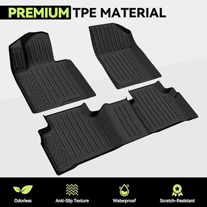 Tongama-Floor Mats for 2014-2020 Acura MDX, All Weather TPE Floor Liners & 2nd Backrest Mats & Trunk Mat with Backrest Mat for Acura MDX Waterproof Interior Accessories