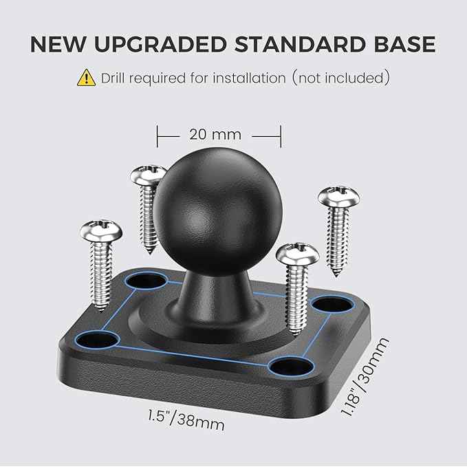 OHLPRO Tablet Mount for Truck - Heavy Duty Drill Base - Tablet Holder for Car Dashboard, iPad Holder for All 5"-13" iPad Pro Samsung Galaxy Kindle fire Tablets and Car Wall Desk etc.