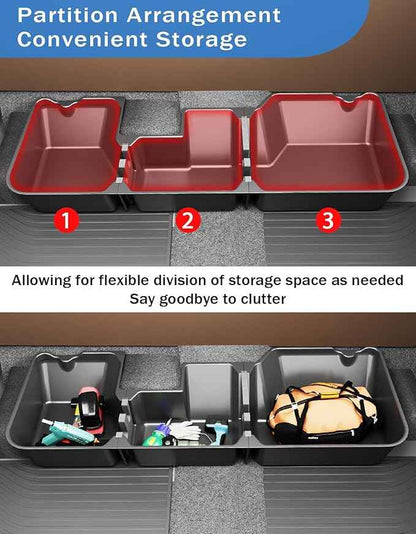 FengYu Under Seat Storage Box - Compatible with 2019-2026 Dodge Ram 1500 Crew Cab (New Body Style),Heavy-Duty Truck Organizer Under Back Seat Organizer Box