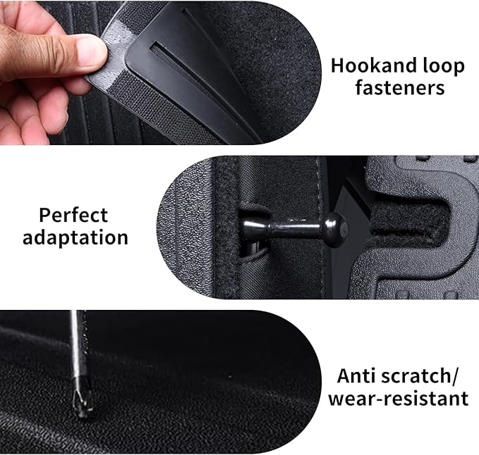 Cargo Mat with Backrest Protection for 2025 2026 Toyota 4Runner (Only for Hybrid), TPE All Weather Protection Cargo Liner with Velcro Rear Seats Backrest car 4runner 6th gen Accessories-Black