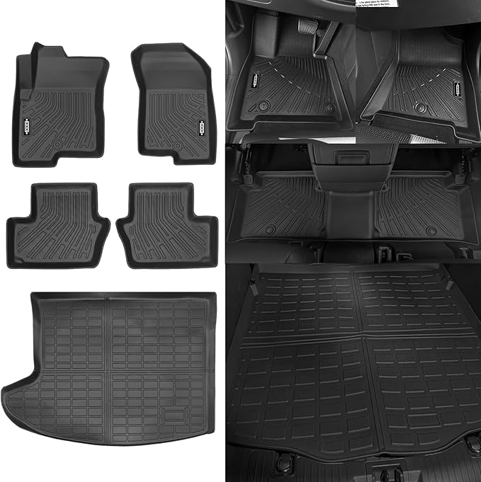 Custom Fit Floor Mats for 2007-2016 Jeep Compass/Patriot 2007-2012 Dodge Caliber, All Weather TPE Floor Liners with Trunk Mat, Odorless Full Set Interior Accessories