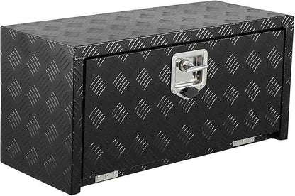 30 Inch Heavy Duty Aluminum Underbody Tool Box, Single Lock, Waterproof Square Truck Storage Chest for Pickup Bed, RV Trailer, Durable Organizer (30" X 12" X 14" - Black) – Rust-Resistant, Secure