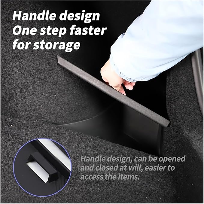 4pcs Car Rear Trunk Side Storage Box Multifunction With Lids Organizer Compatible For Tesla Model 3 2024 Interior Accessories