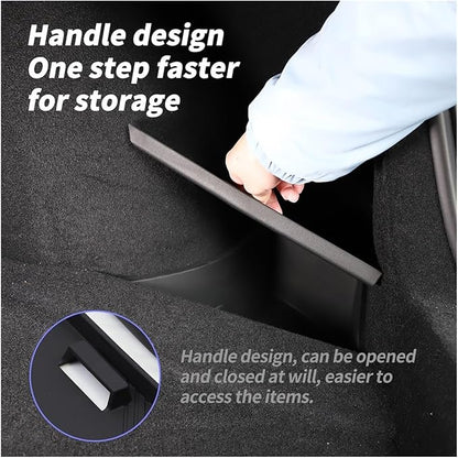 4pcs Car Rear Trunk Side Storage Box Multifunction With Lids Organizer Compatible For Tesla Model 3 2024 Interior Accessories