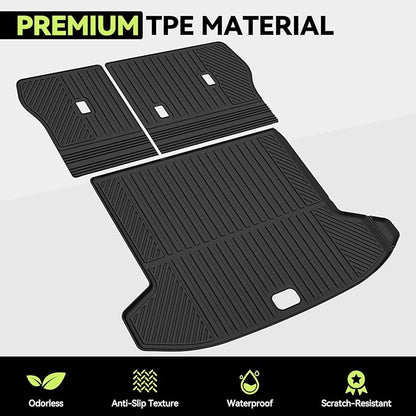 Cargo Mat for 2021-2025 2026 Ford Bronco 4 Door, All Weather TPE Cargo Liner and Backrest Mats Protectors for Ford 4-Door Bronco Trunk Mat Accessories