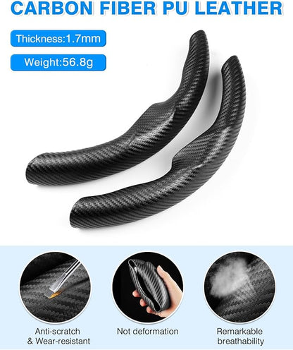Shademax for Tesla Steering Wheel Cover Tesla Model Y/3 2017-2025 2026 (Fit Model Y Juniper 2026/ Model 3 Highland) Carbon Fiber Steering Wheel Cover Protector Anti-Slip Model Y/3 Accessories (Black)