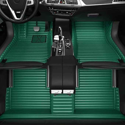 Customized Personalized car Floor MATS Luxury Full-Body car Floor mats are Suitable for 99% of Vehicle Models (Pickup Trucks/SUVs/sedans) and Offer Personalized Text Customization (=Green)