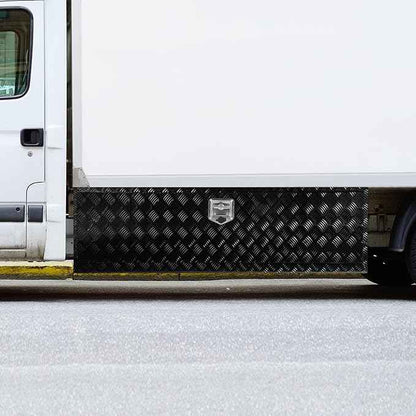 VEVOR Underbody Truck Box, 60" x 17" x 18" Pickup Storage Box, Heavy Duty Aluminum Diamond Plate Tool Box with Lock and Keys, Waterproof Trailer Storage Box with T-Handle Latch for Truck, Van, Trailer