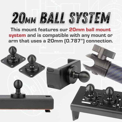 Bulletpoint RubiGrid Dash Mount Platform Phone Holder for 2018-2023 Wrangler JL (NOT 4xe) + 2020-2023 Gladiator - Jeep Compatible Multi-Device Mount