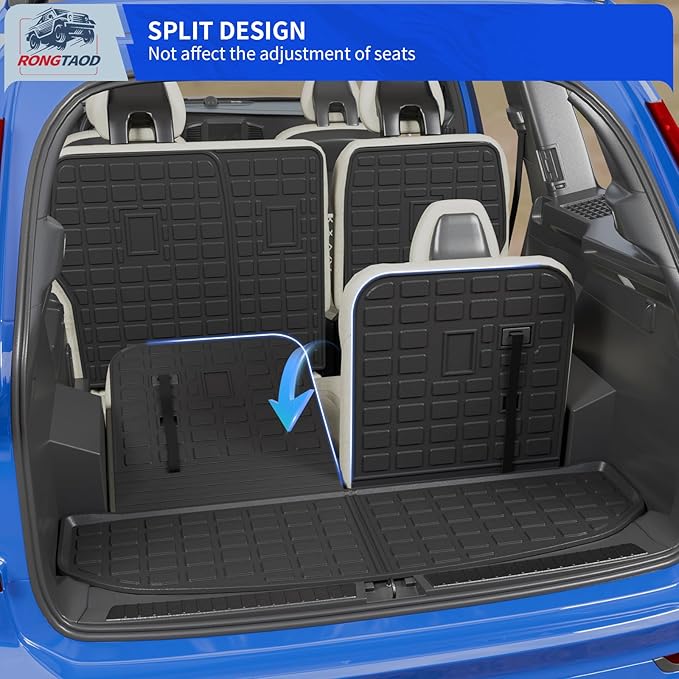 Rongtaod Floor Mats Compatible with 2021-2025 2026 Kia Sorento 6&7 Seats NO Hybrid Cargo Mat Cargo Liner Trunk Liner Trunk Mat Kick Mats Back Seat Protector 2024 Fuel Sorento Accessories (Set of 7)