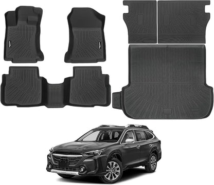 Tongama-Floor Mats for 2020-2025 Subaru Outback, All Weather TPE Floor Liners and Trunk Mat and Backrest Mats Protectors for Subaru Outback Interior Waterproof Accessories