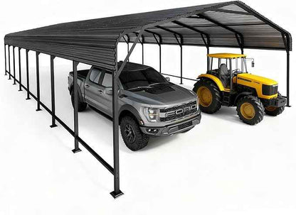 20x40 FT Heavy-Duty Metal Carport, Outdoor Galvanized Steel Shelter for Pickup Trucks, Motorcycles, Boats, Cars & Tractors