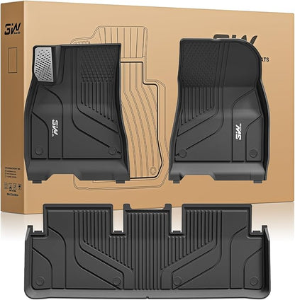 3W Model 3 Floor Mats 2025 2024 with Mental Pedal, Highland Floor Liner, All Weather Custom Fit Accessories Black