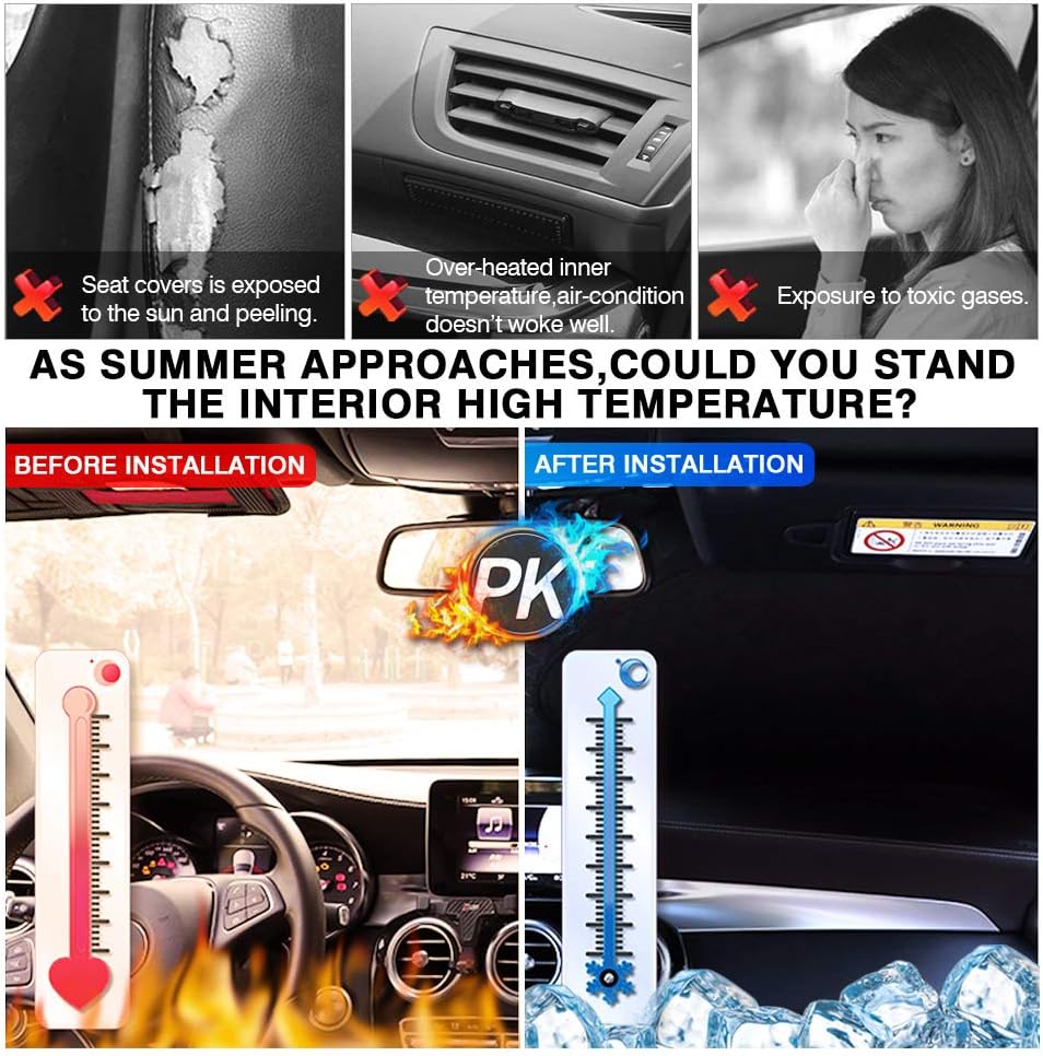 KUST Windshield Sun Shade for 2018-2023 2024 2025 GMC Terrain Window Sunshade Sun Visor Protector Foldable Blocks UV Rays Keep Your Car Cooler