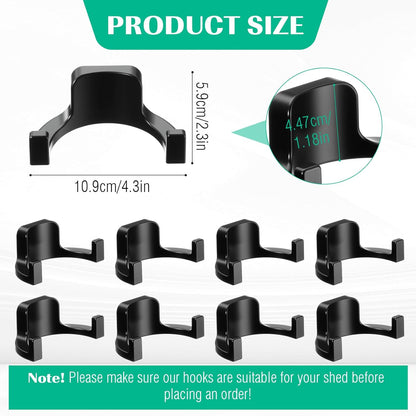 8 Pcs Shed Storage Tool Hooks Accessories Compatible with Suncast, Compatible with Craftsman for Hanging Shelves Accessories Part, Storage Sheds Replacement Screws, Brackets and Hooks(U Shaped)