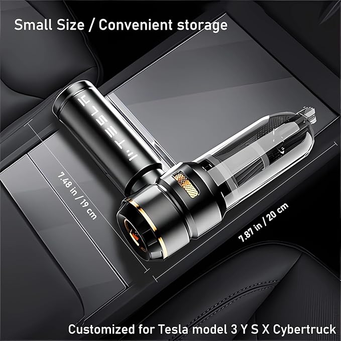 Car Vacuum Cleaner for Tesla Model 3 Y X S, Cleaning Kit with Storage Bag, 15000PA Powerful Cordless Portable Car Vacuum, Multipurpose Tesla Model 3 Y S X Accessories 2025-2018