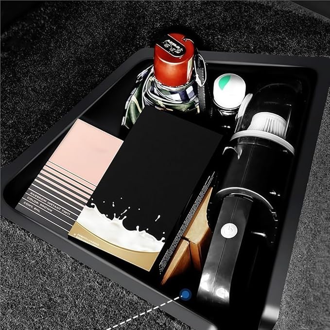 GGCLIMAX Car Organizers And Storage Trunk Side Storage Box Compatible with Tesla Model 3 ABS Rear Organizer 1 Pair Black Car Trunk Accessories Road Trip Essentials(Storage box)