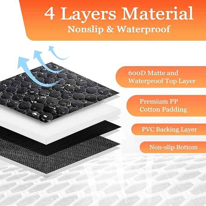 Mancro XXL Floor Dog Hammock for Truck with Flip Up Rear Seats, Waterproof Dog Seat Cover for Back Seat