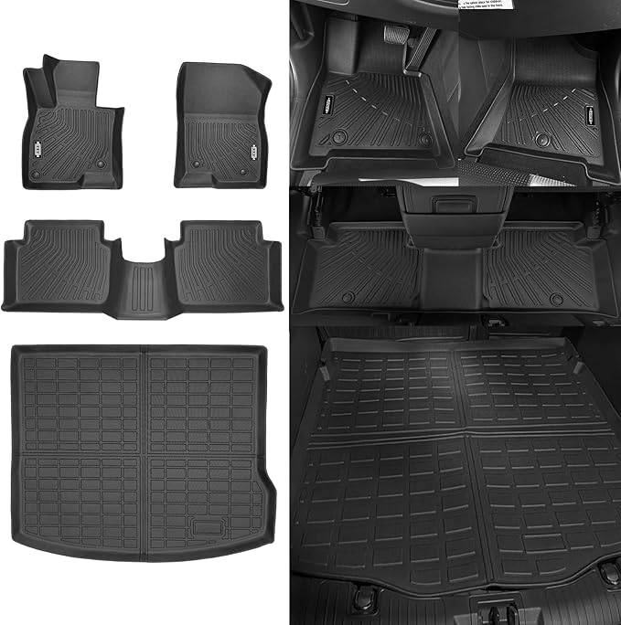 Custom Fit Floor Mats for Mazda 3 Hatchback 2014-2018, All Weather TPE Floor Liners with Trunk Mat, Odorless Full Set Interior Accessories