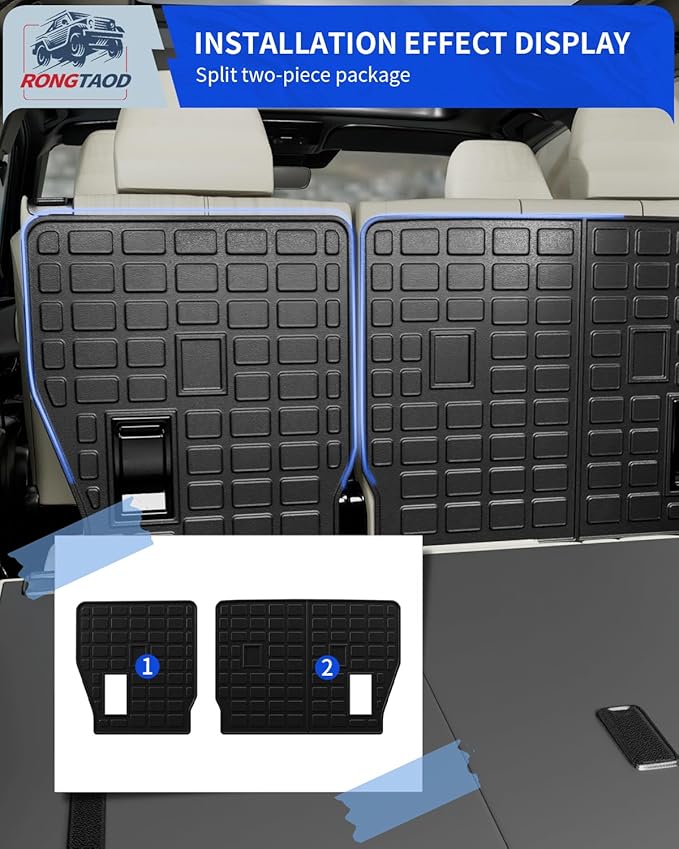 Rongtaod Kick Mats Compatible with 2024 2025 2026 Toyota Grand Highlander 2nd Backrest Mats Back Seat Protector All Weather 8 Seats Highlander Accessories
