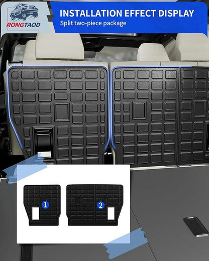 Rongtaod Kick Mats Compatible with 2024 2025 2026 Toyota Grand Highlander 2nd Backrest Mats Back Seat Protector All Weather 8 Seats Highlander Accessories