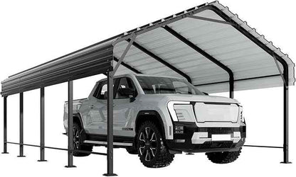 Shintenchi 12x20 FT Metal Carport, Oversized Carport Garage with Enhanced Base, Outdoor Galvanized Car Shelter, Heavy Duty Carports Canopy, for Car, Boats and Tractors, Grey