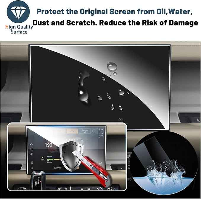 2023-2025 2026 Defender 90/110/130 Screen Protector for Defender 11.4-in Touch Screen 9HD Tempered Glass Compatible with 2023 2024 2025 2026 Land Rover Defender 90/110/130,for Land Rover Defender Accessories