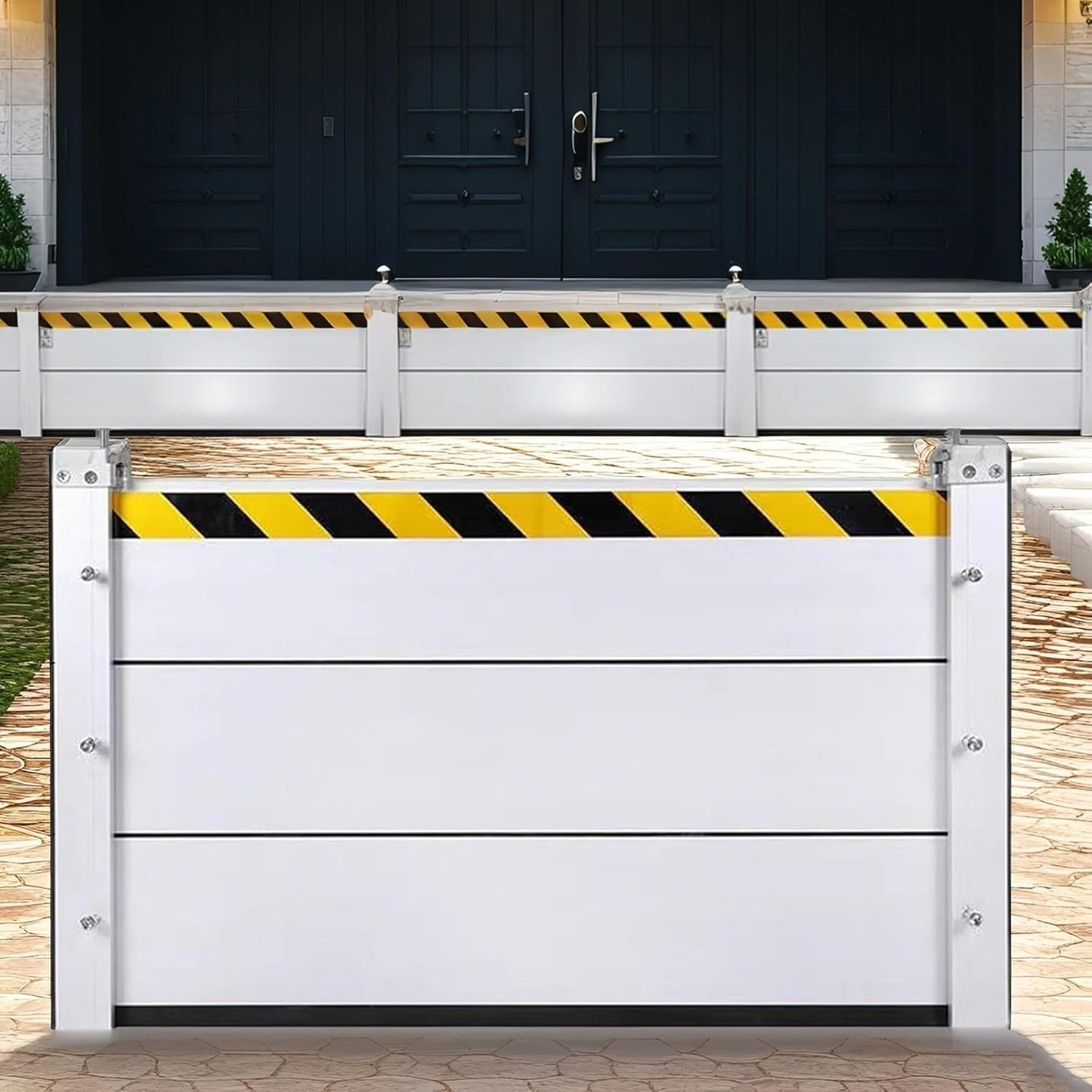 Flood Barriers for Home Exterior,Aluminum Alloy Outdoor Garage Doors Water Barriers for Flooding(H15.7Inch,L6.5FT)