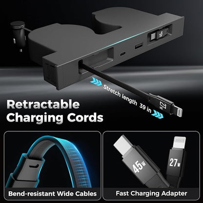 USB Hub for Tesla Model Y Juniper Accessories 2026 & Model 3 Highland 2025 Accessories, Hidden Console Phone Charger Hub, Center Console Interior (1-Type C for ModelY/3 Juniper&Highland)