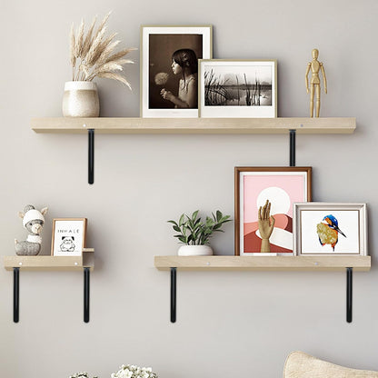 8 Pack L20 x H 12" Black Heavy Duty Shelf Brackets with Screws Metal Shelf Brackets Shelf Support Angle Brackets for Shelves L Brackets Heavy Duty Floating Shelf