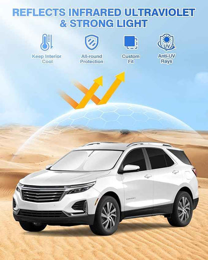 Sunshades for 2018-2024 Chevrolet/Chevy Equinox Accessories Windshield Sunshade Side Rear Windows Sun Visor Privacy Protection Keep Vehicle Cool Black 8PCS