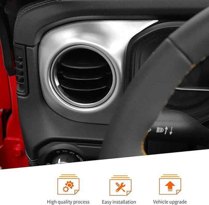 JeCar 2pcs for 2024+ Jeep Wrangler JL Silver Interior Accessories Center Console Dash Panel Cover Trim Overlay