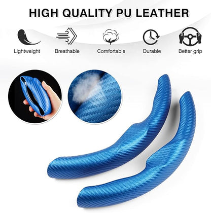 Steering Wheel Cover for Telsa Model 3/Model Y Accessories Carbon Fiber Steering Wheel Cover Protector Anti-Slip, Comfortable Grip, Breathable, Model 3/Y Accessories, Blue
