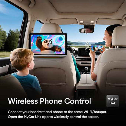10.8inch Android Portable Car TV Headrest Monitor Tablet for Cars Back seat Support Phone Wireless mirroring Touchscreen with WiFi/Bluetooth/HDMI/USB/Video Player (CPad-108)
