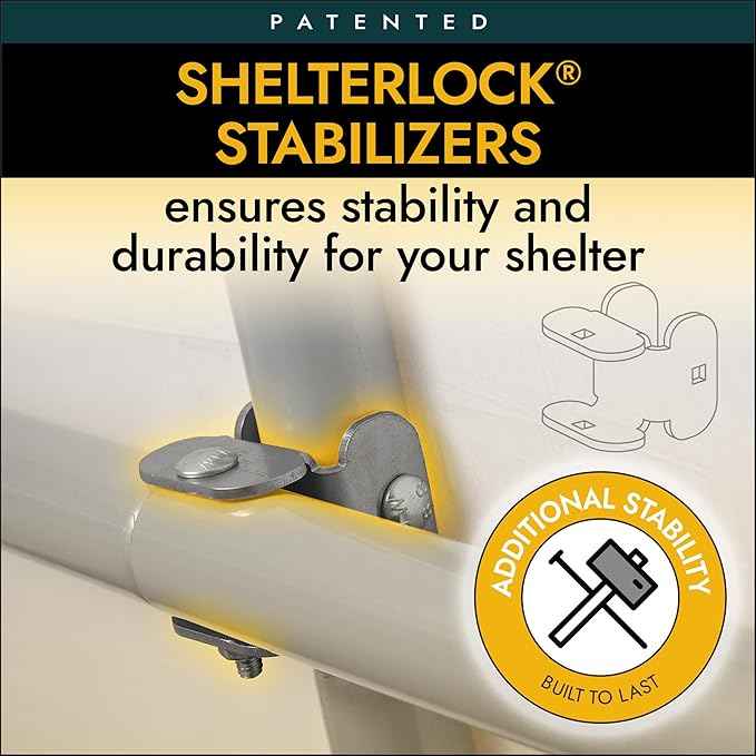 ShelterLogic Peak Style Roof Instant Garage Carport Car Canopy with Steel Frame and Waterproof UV-Treated Cover