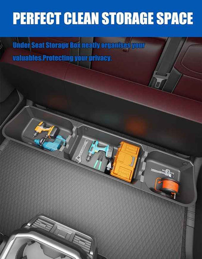 Wonderdrive Under Seat Storage Box Fit for 2015-2026 Ford F-150 F150 SuperCrew Cab, 2017-2026 F-250/F-350/F-450/F-550 Super Duty, Upgraded Rear Truck Underseat Organizer Cargo Box
