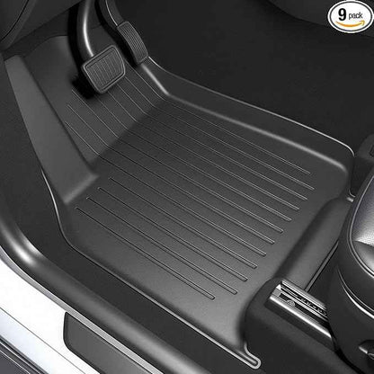 SUPER LINER Tesla Model Y Juniper 2025 2026 Floor Mats & Cargo Liners Full Set 9 PCS Extra-Thick TPE CabinProtect™ for 5-Seater | All-Weather Pet & Child-Friendly Accessories(Not for Standard)